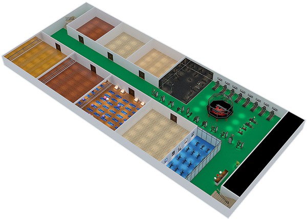 1800平方健身房配置方案-广西bsports(中国)体育健身器材有限公司官网