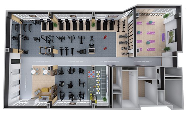200-500平方健身房配置方案-广西bsports(中国)体育健身器材有限公司官网